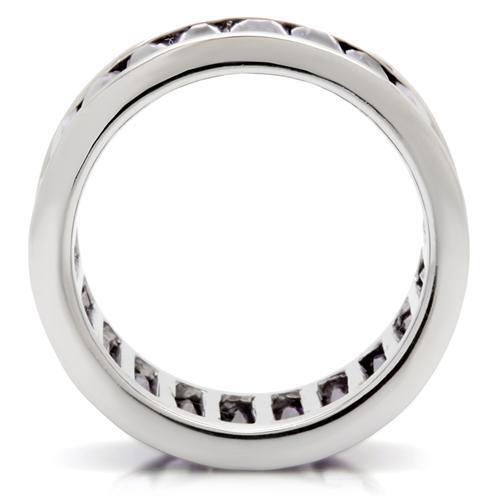 0W128 - Rhodium Brass Ring with AAA Grade CZ in Amethyst