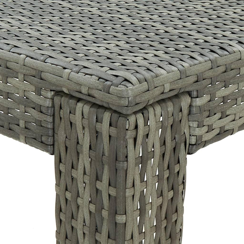 5 Piece Patio Bar Set with Cushions Poly Rattan Gray