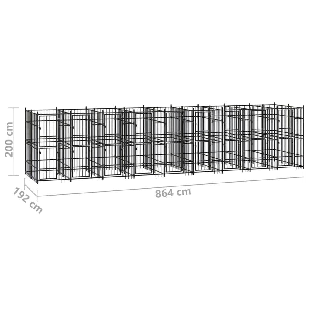 Outdoor Dog Kennel Steel 178.6 ft
