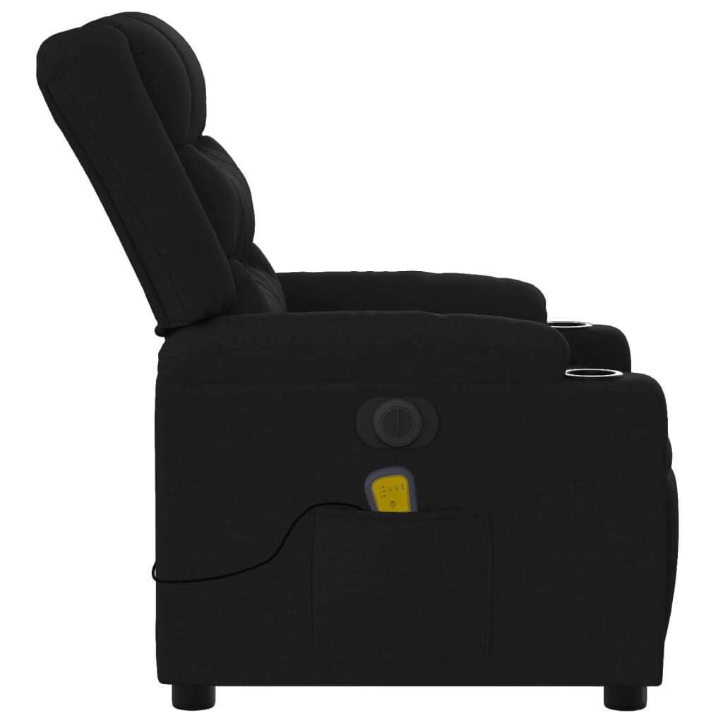 Electric Massage Recliner Chair Black Fabric