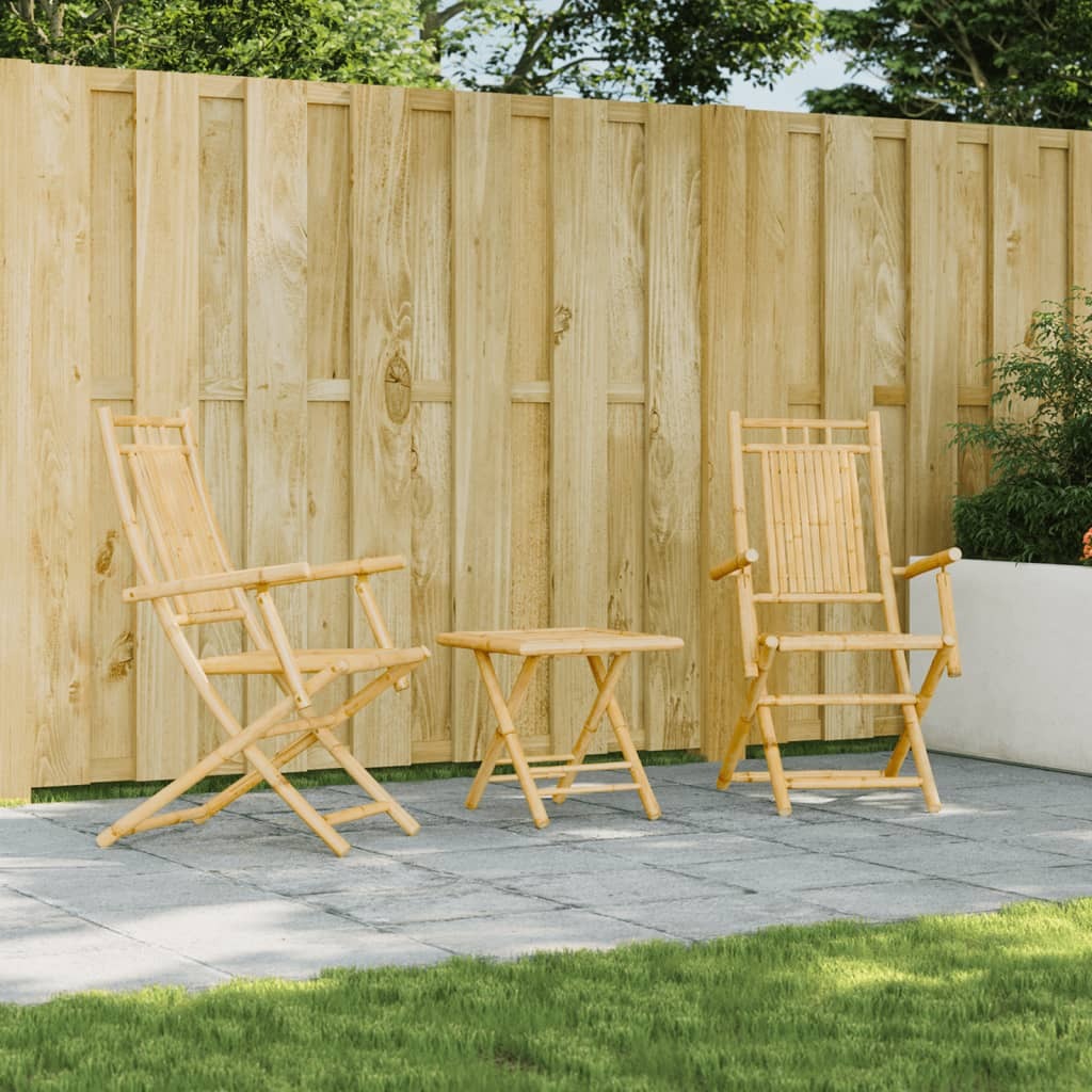 Folding Patio Chairs 2 pcs 20.9"x26"x39" Bamboo