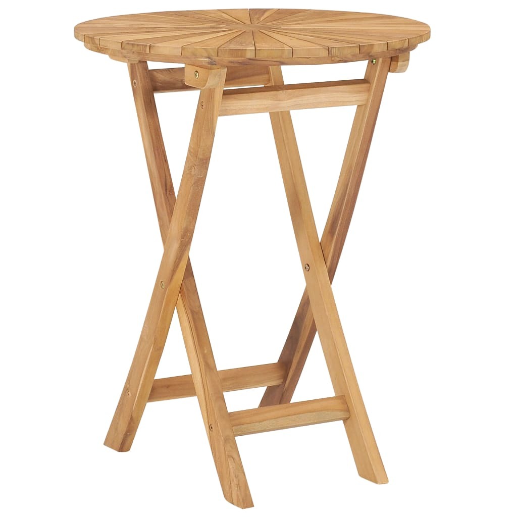 Folding Patio Table 23.6" Solid Teak Wood