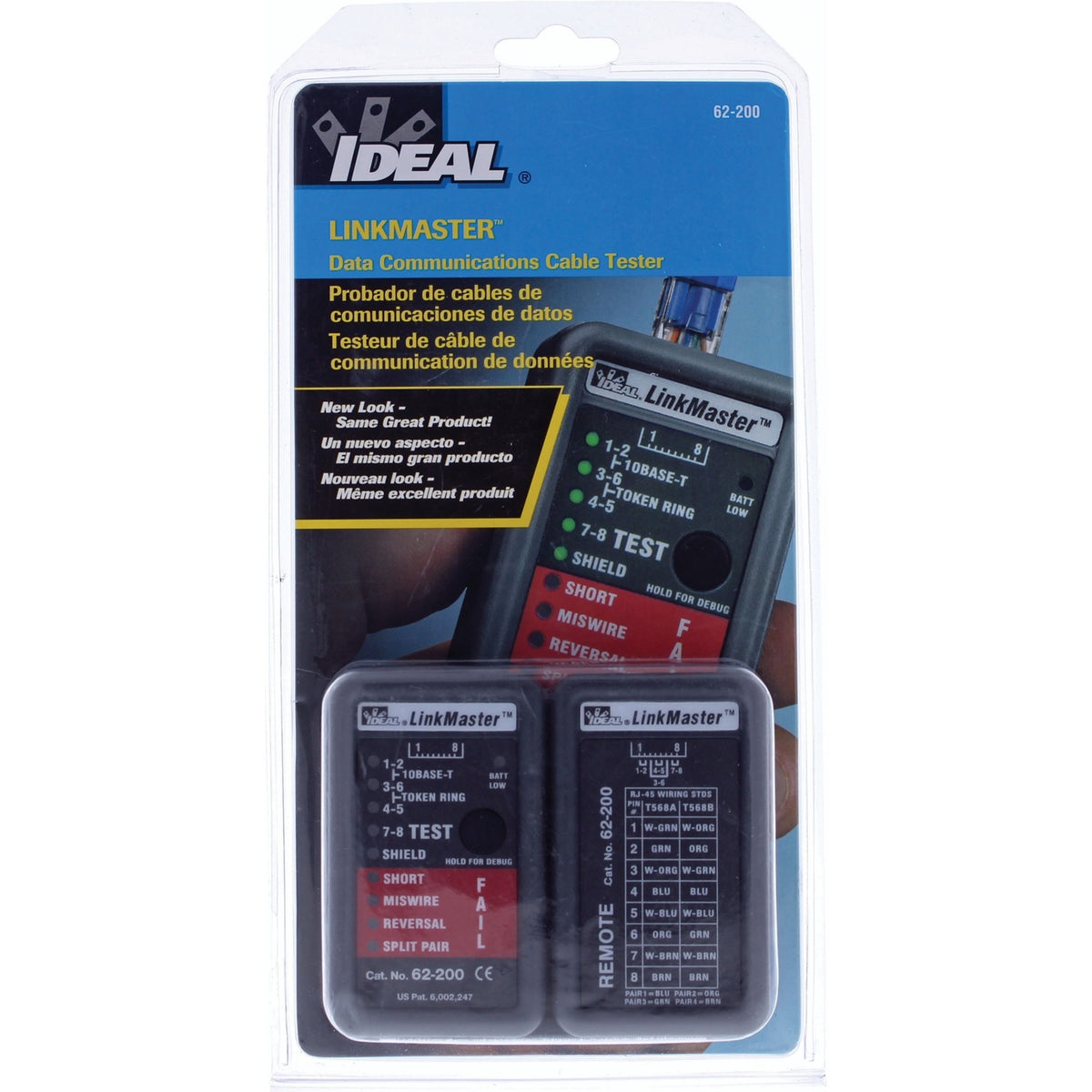 IDEAL 62-200 LinkMaster RJ45 CAT5E/6 Ethernet Wiremapper Tester