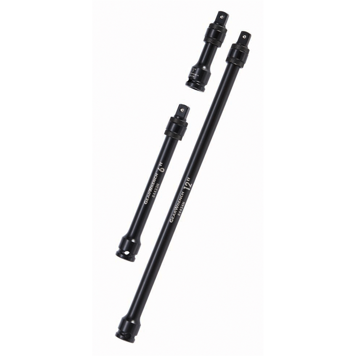 GearWrench 3 Piece 3/8 Inch Drive Impact Locking Extension Set 3 Inch, 6 Inch & 12 Inch