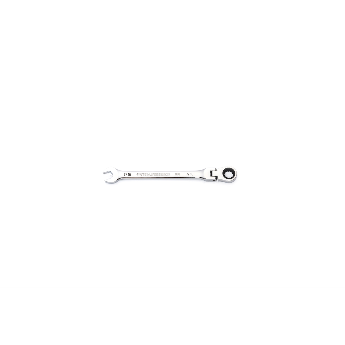 GearWrench 7/16 Inch 90-Tooth 12 Point Flex Head Ratcheting Combination Wrench