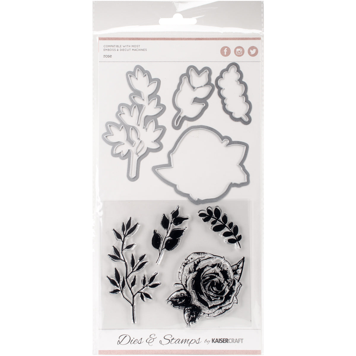 Decorative Dies and Clear Acrylic Stamps Rose