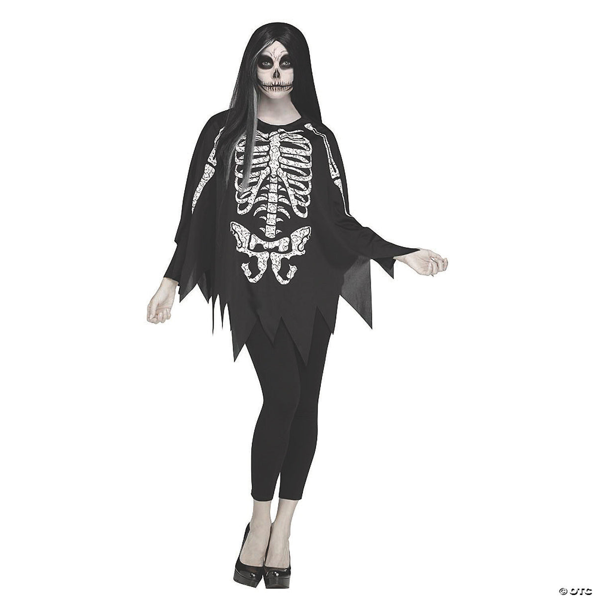 Women s Skeleton Poncho Costume