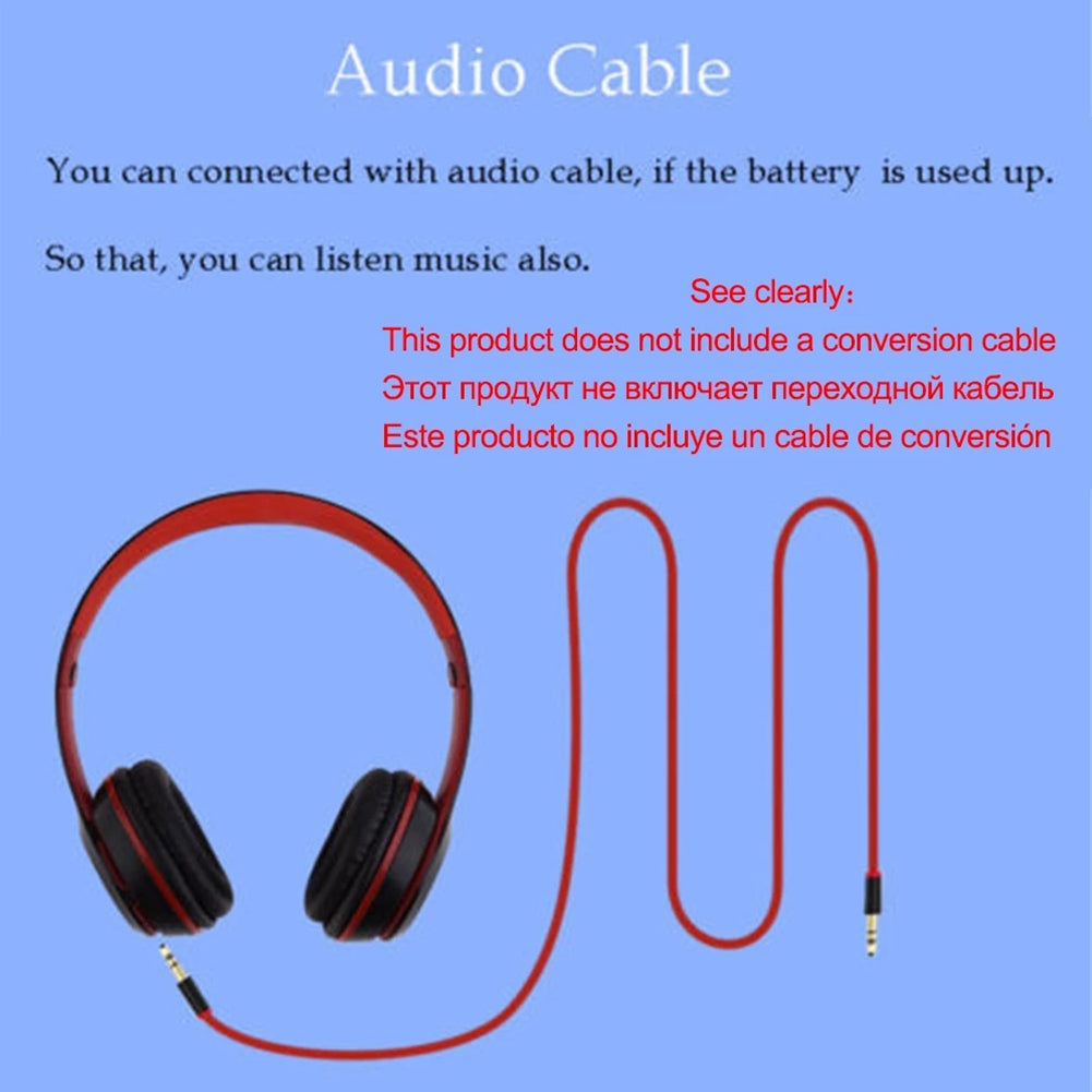 P47 Foldable Wireless Headphones, Tablet Bluetooth-compatible Headset With Mic, Compatible For Mobile Xiaomi Iphone Sumsamg black