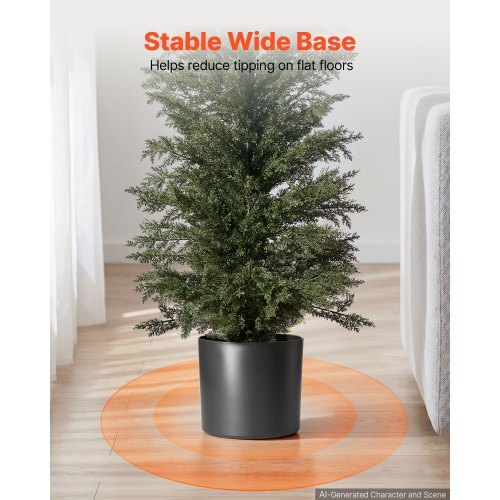 Artificial Topiary Cedar Tree 8 Ft Set of 2 with Pot Greenery Decor, Premium PE Fake Trees, Year-Round Indoor & Outdoor Faux Green Plant for Front Door, Entryway, Porch, Balcony, Patio, Garden