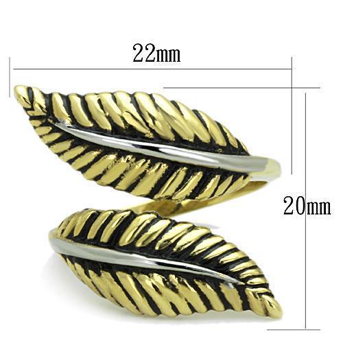 TK1707 - Two-Tone IP Gold (Ion Plating) Stainless Steel Ring with Epoxy in Jet