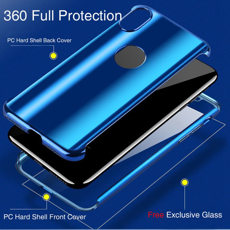 Bakeey Plating 360? Full Body Case+Tempered Glass Film For iPhone XR/XS/XS Max/X/8/8 Plus/7/7 Plus/6s/6s Plus/6/6 Plus