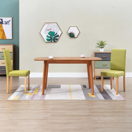 Dining Chairs 2 pcs Green Fabric