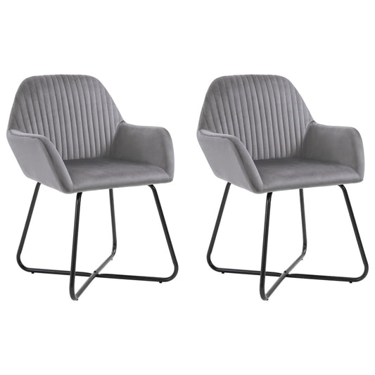 Dining Chairs 2 pcs Gray Velvet