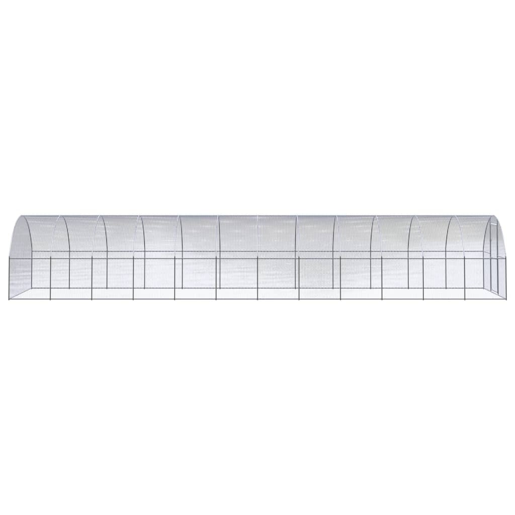 Outdoor Chicken Coop 9.8'x39.4'x6.6'Galvanized Steel