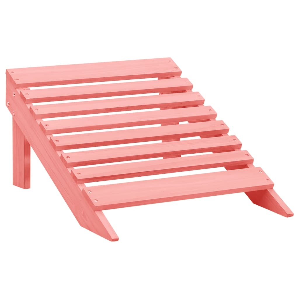 Patio Adirondack Chair with Ottoman Solid Fir Wood Pink
