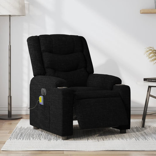 Electric Massage Recliner Chair Black Fabric