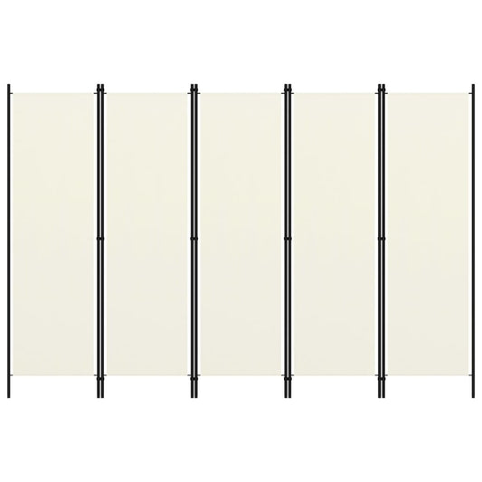 5-Panel Room Divider White 98.4"x70.9