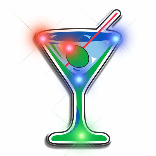 Well Martini Flashing Body Light Lapel Pins