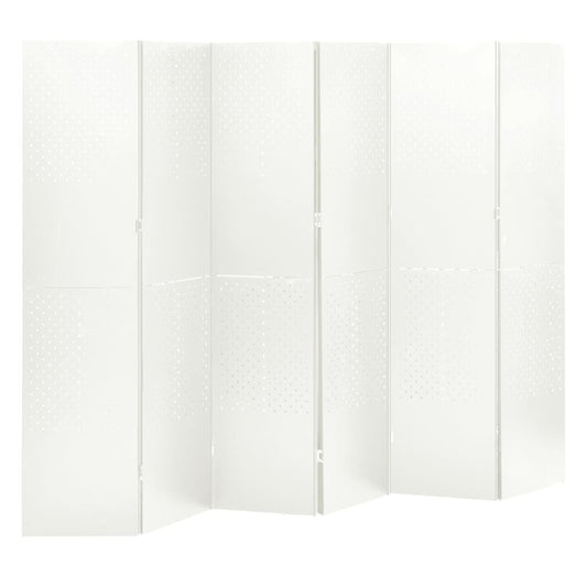 6-Panel Room Divider White 94.5"x70.9" Steel