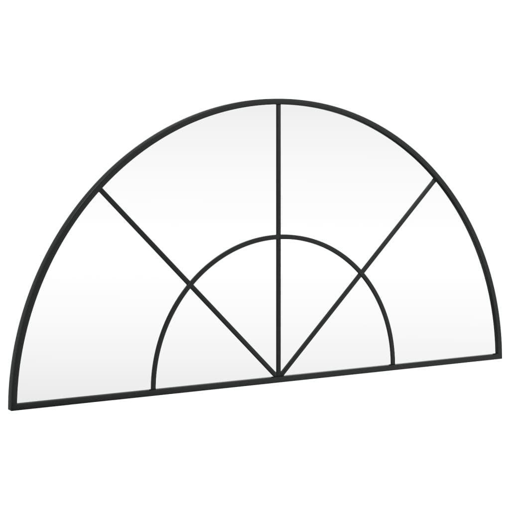 Wall Mirror Black 39.4"x19.7" Arch Iron