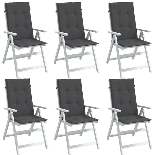 Highback Chair Cushions 6 pcs Melange Anthracite 47.2"x19.7"x1.6" Fabric