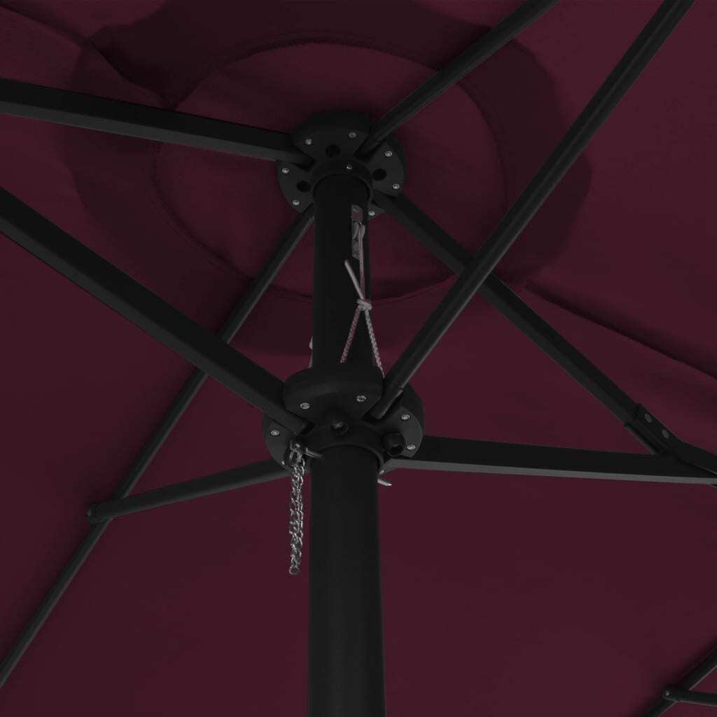 Garden Parasol with Aluminum Pole 181.1"x106.3" Bordeaux Red