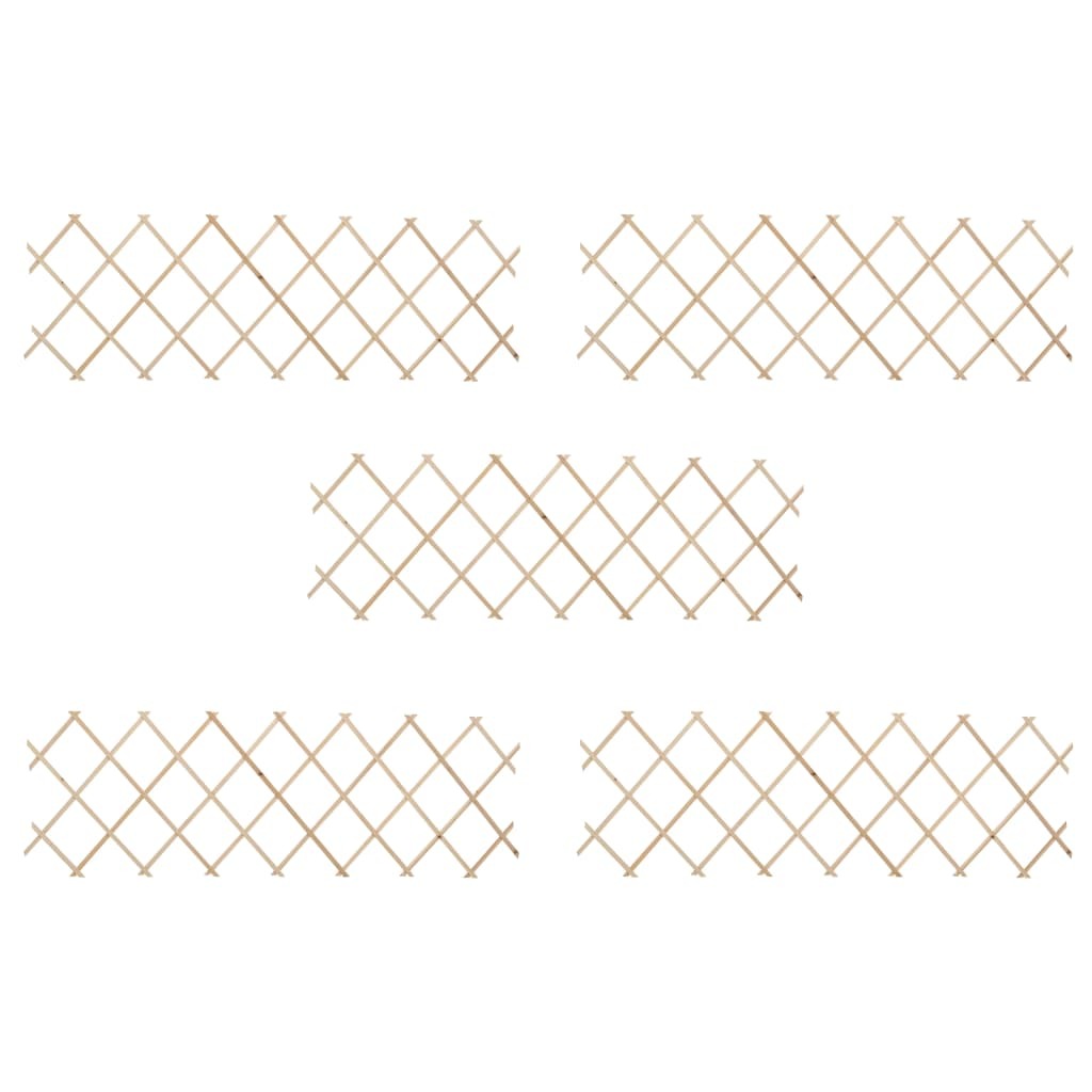 Trellis Fences 5 pcs Firwood 70.9"x23.6