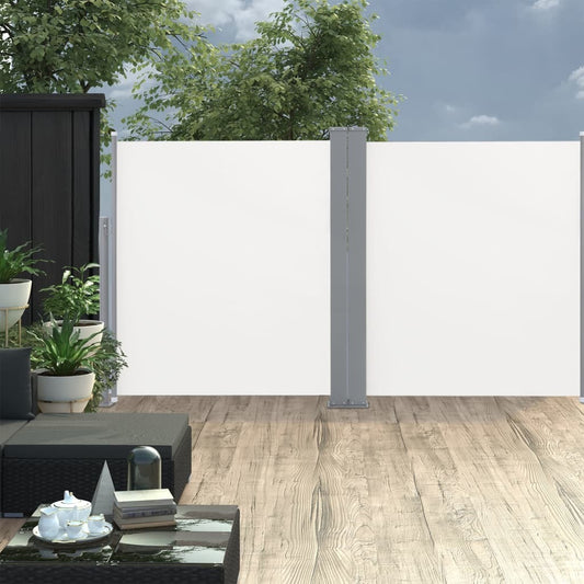 Retractable Side Awning Cream 55.1"x236.2