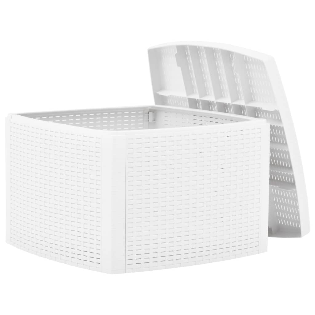 Side Table White 21.3"x21.3"x14.4" Plastic