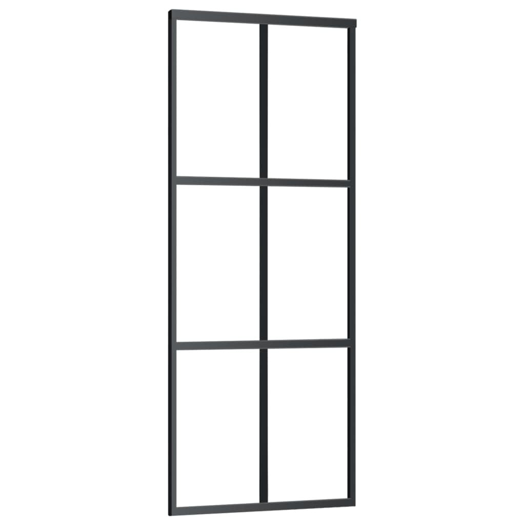 Sliding Door ESG Glass and Aluminum 29.9"x80.7" Black