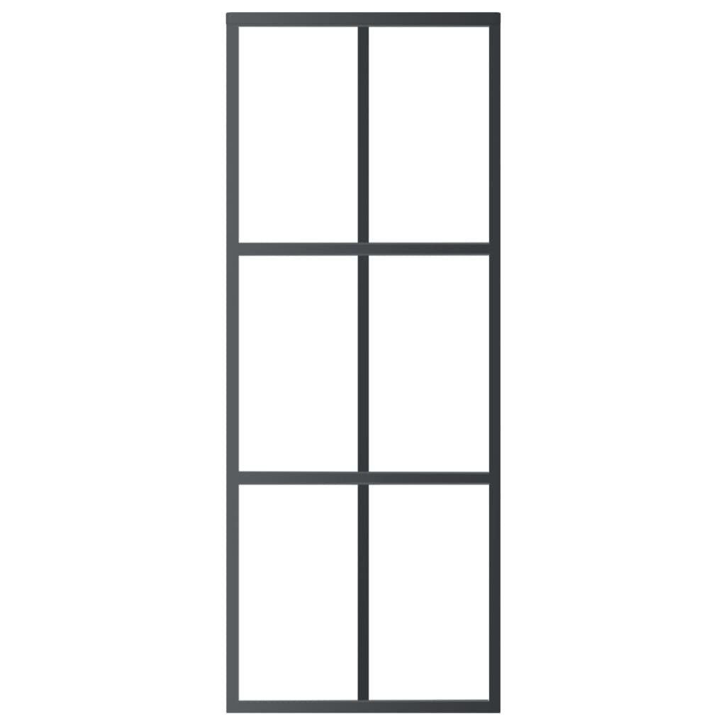 Sliding Door ESG Glass and Aluminum 29.9"x80.7" Black