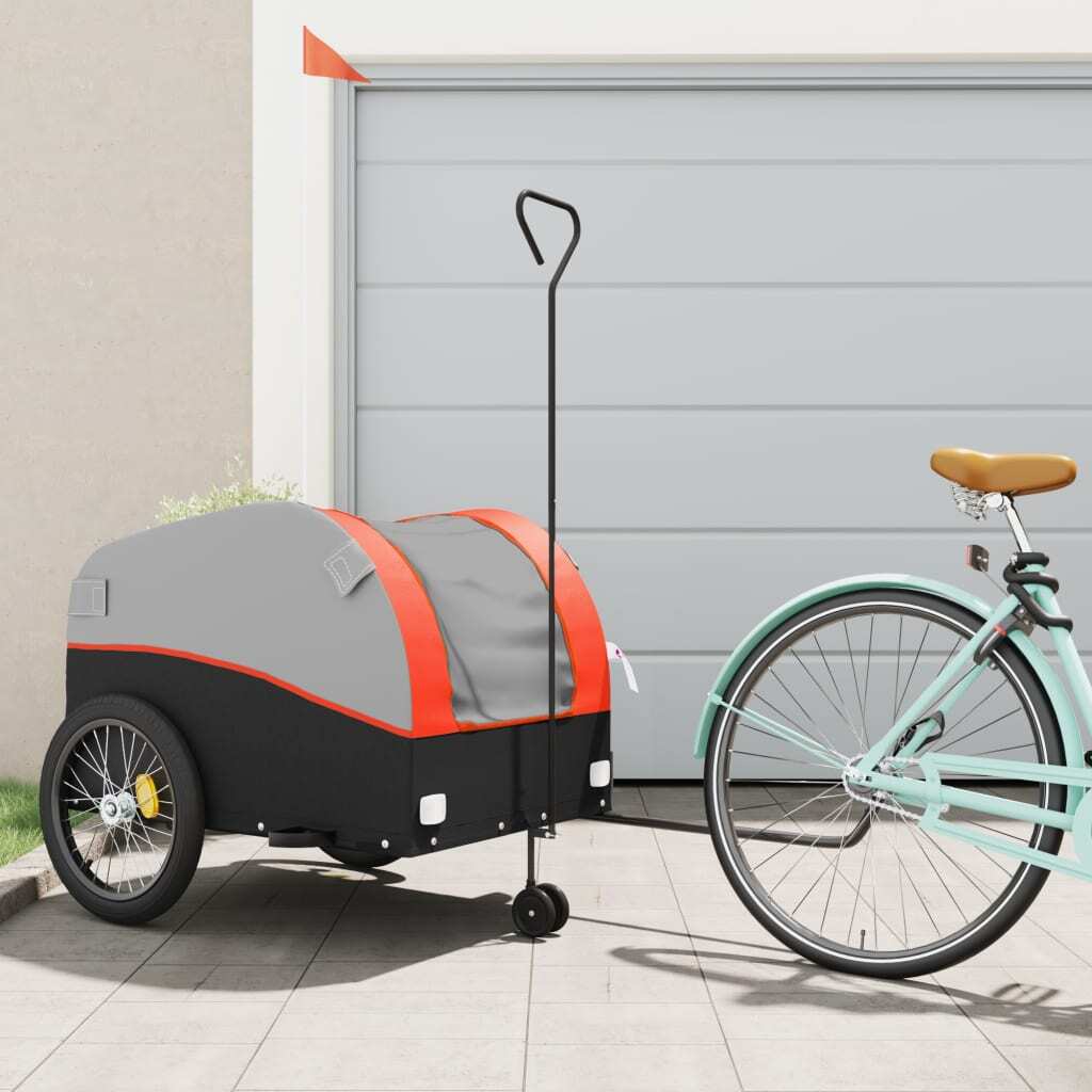 Bike Trailer Black and Orange 99.2 lb Iron