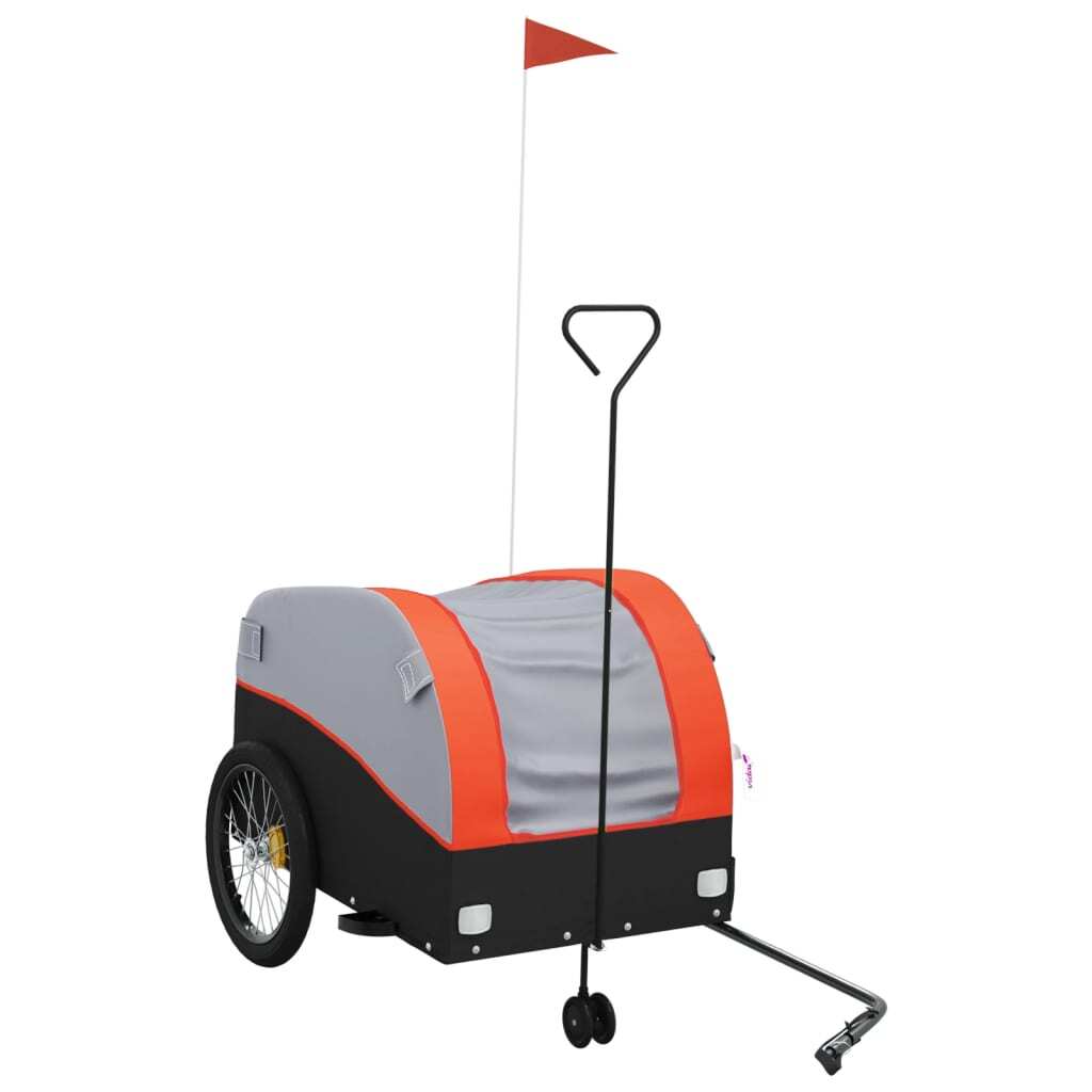 Bike Trailer Black and Orange 99.2 lb Iron