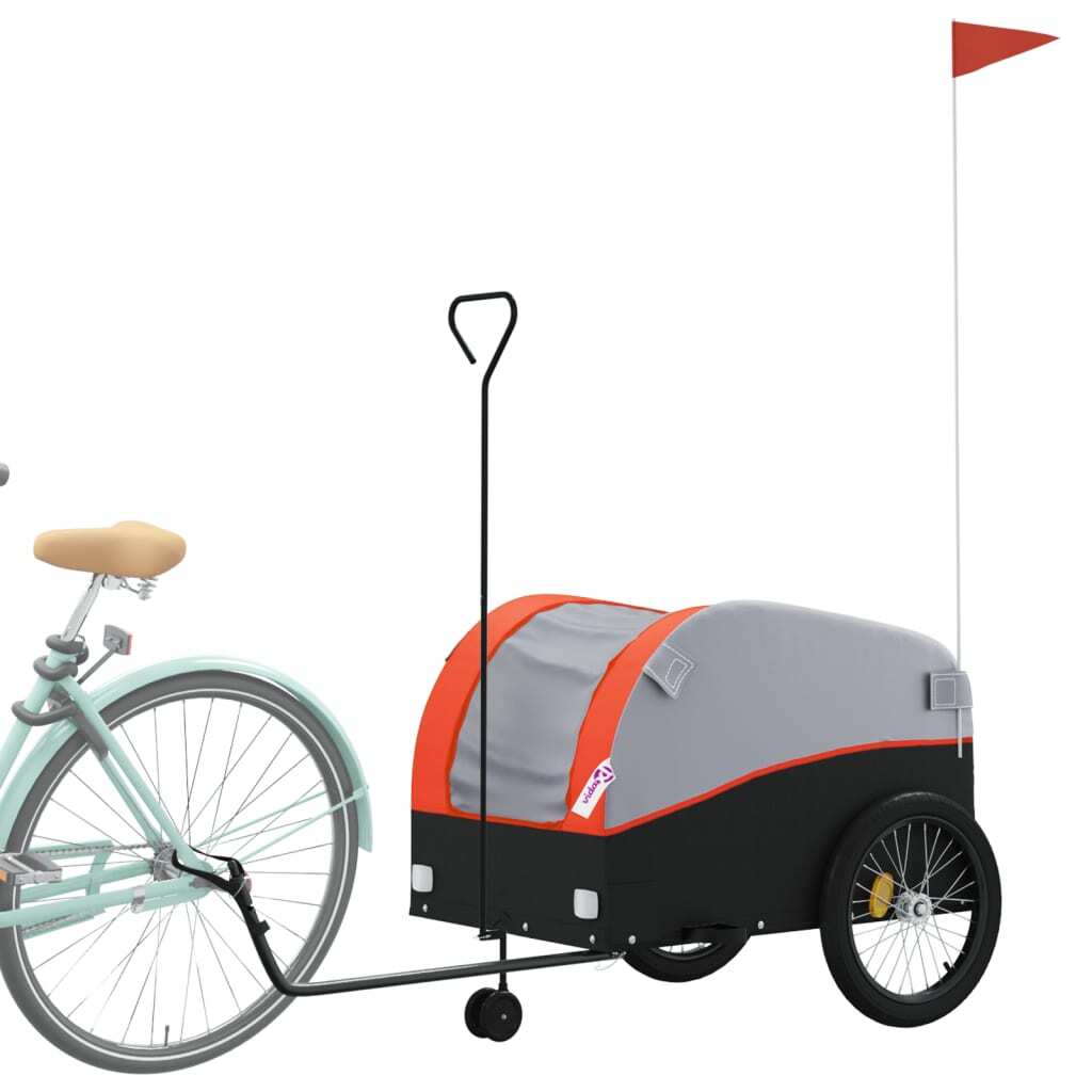 Bike Trailer Black and Orange 99.2 lb Iron