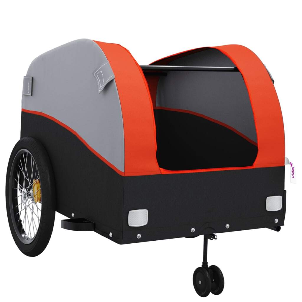 Bike Trailer Black and Orange 99.2 lb Iron