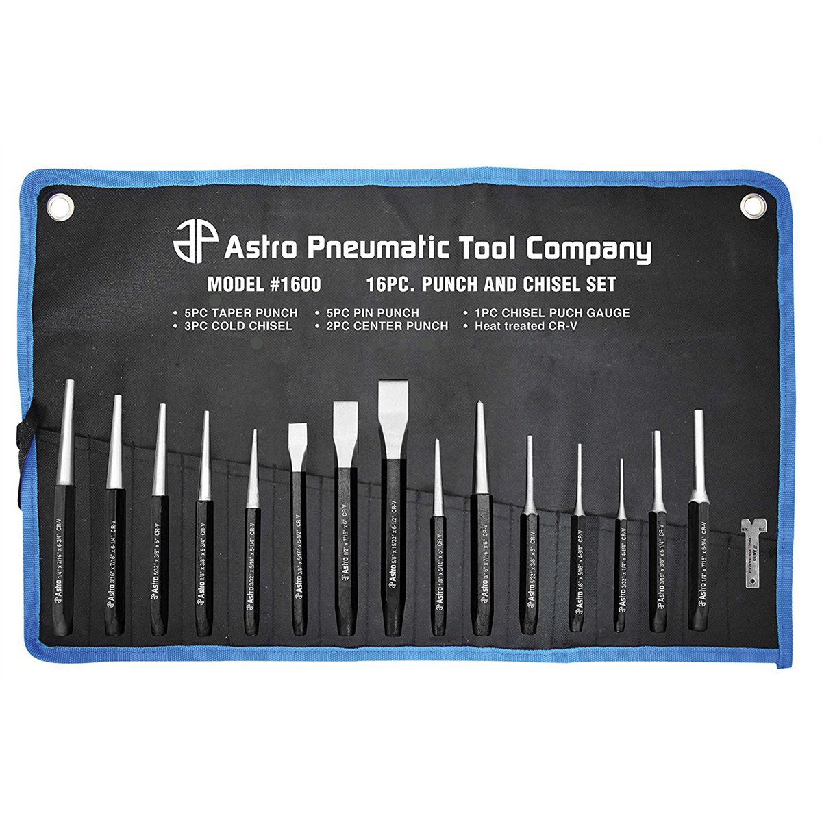 Astro Pneumatic PUNCH + CHIS SET 16PC