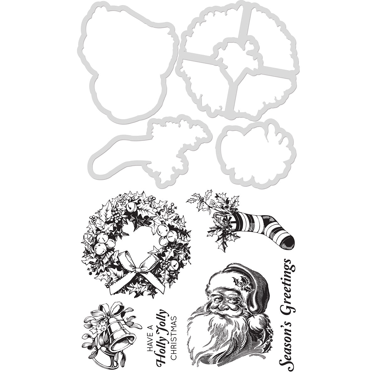 Decorative Dies and Stamp Set Seasons Greetings