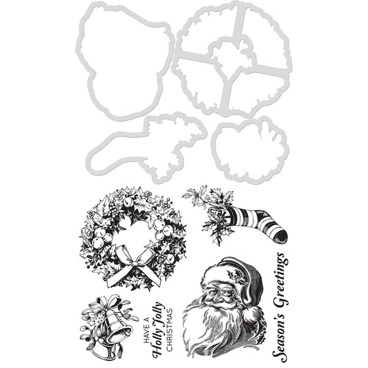 Decorative Dies and Stamp Set Seasons Greetings