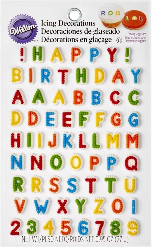 Wilton Happy Birthday Letters and Numbers Icing Decorations 68 Count