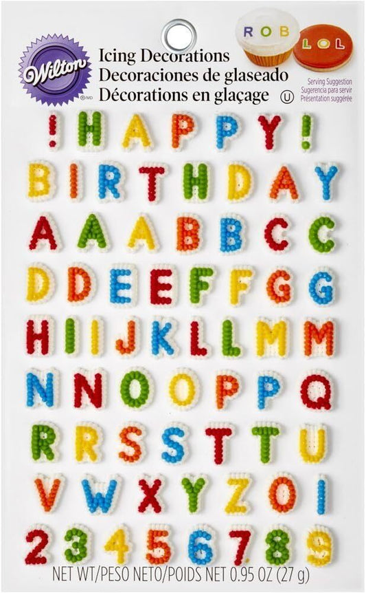 Wilton Happy Birthday Letters and Numbers Icing Decorations 68 Count