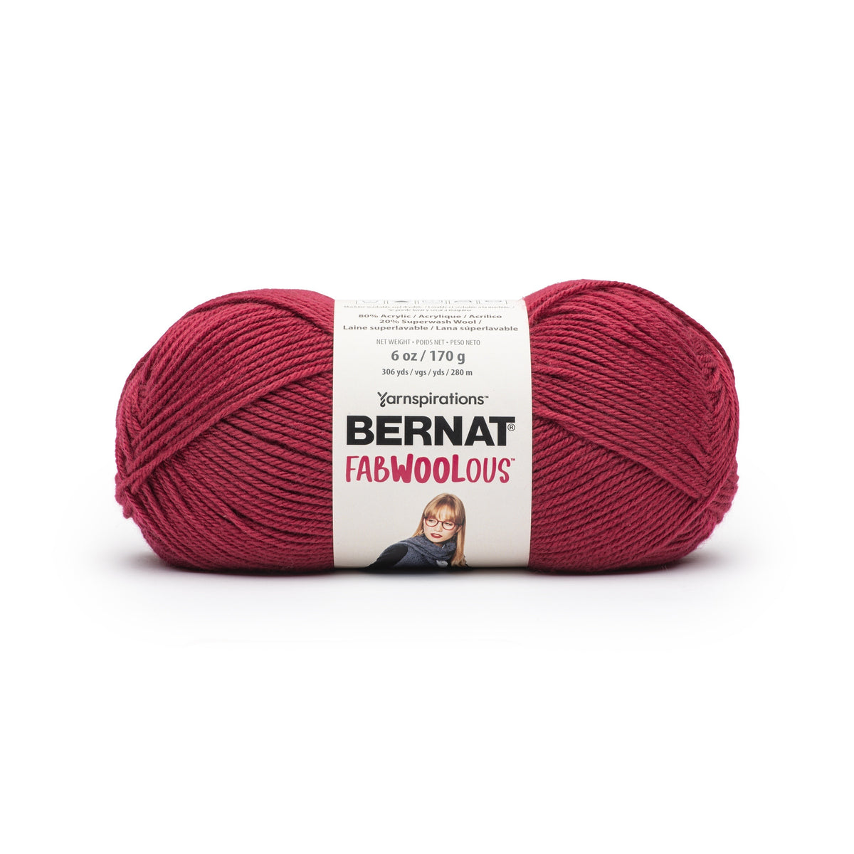 Spinrite Bernat Fabwoolous Yarn Cerise 1 Pack of 1 Skein