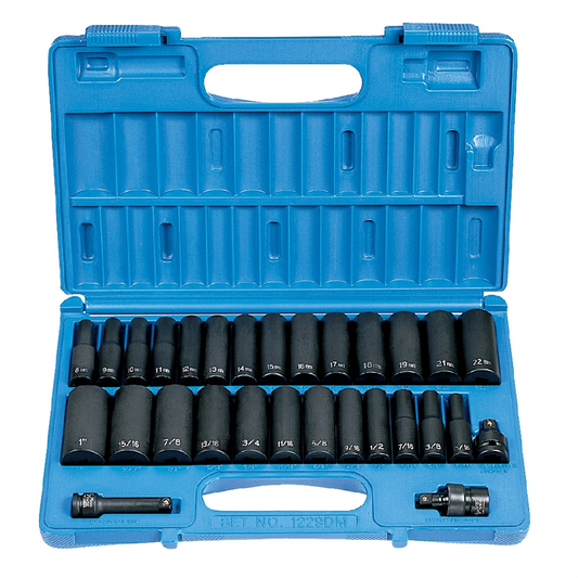 Grey Pneumatic 3/8" Drive 29 Piece Deep SAE/Metric Set