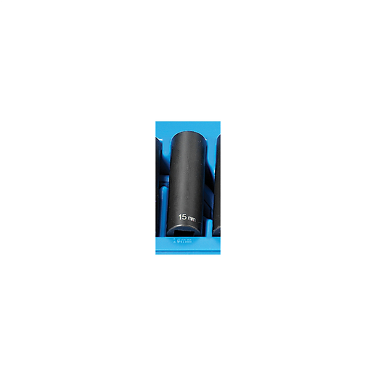 Grey Pneumatic 1/2" Drive x 15mm Deep - 12 Point Socket