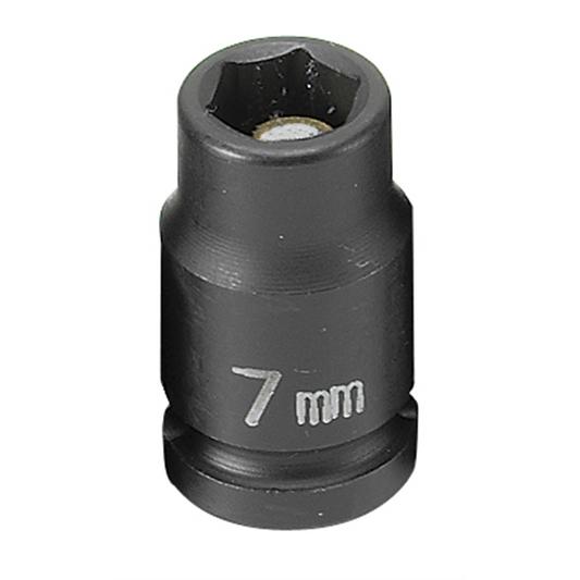 Grey Pneumatic 1/4" Drive x 7mm Magnetic Standard Socket