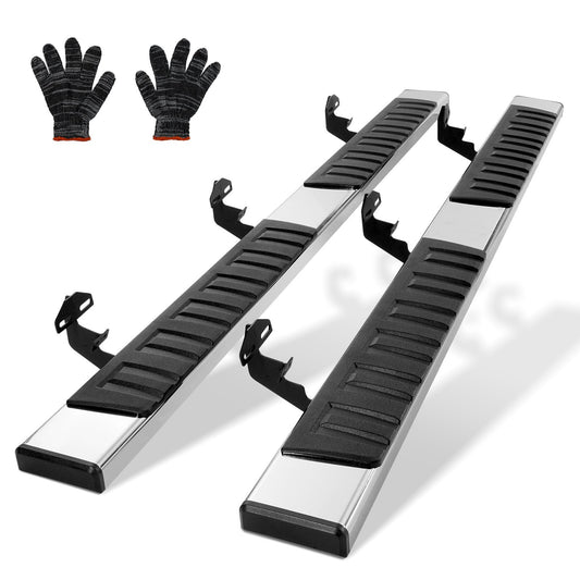 Running Boards, 6" Step Bars Compatible with 2015-2023 Ford F150-Crew Cab/2017-2023 Ford F-250 F-350 Super Duty Crew Cab, 201 Stainless Steel Side Steps Nerf Bars, 500LBS Capacity, 2 Piece