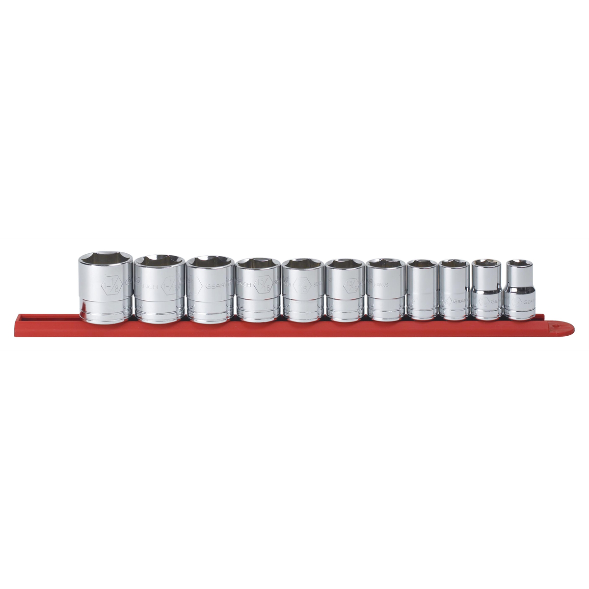 GearWrench 11 Piece 1/2 Inch Drive 6 Point Standard SAE Socket Set