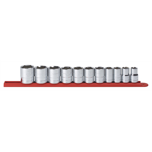 GearWrench 11 Piece 1/2 Inch Drive 6 Point Standard SAE Socket Set