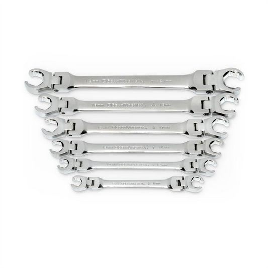 GearWrench 6 Piece Flex Head Flare Nut Metric Wrench Set