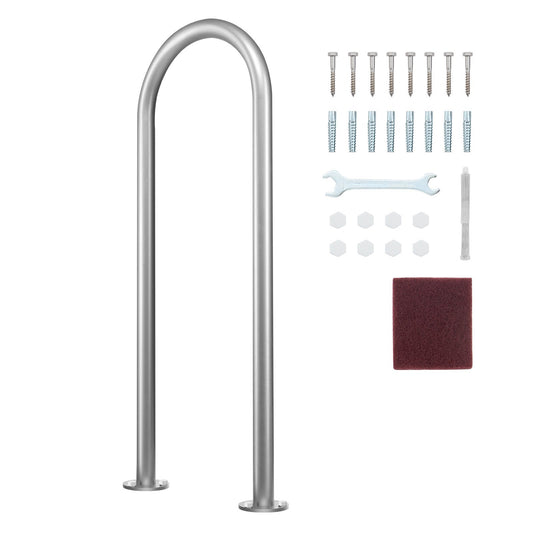 Pool Handrail,36 x 13 inch Pool Railing, Aluminum with Base Plate for Indoor/Outdoor Pools, Humanized Swimming Pool Safety Railing for Decks, Rust-Proof Grab Bar with Accessories for Spas Docks