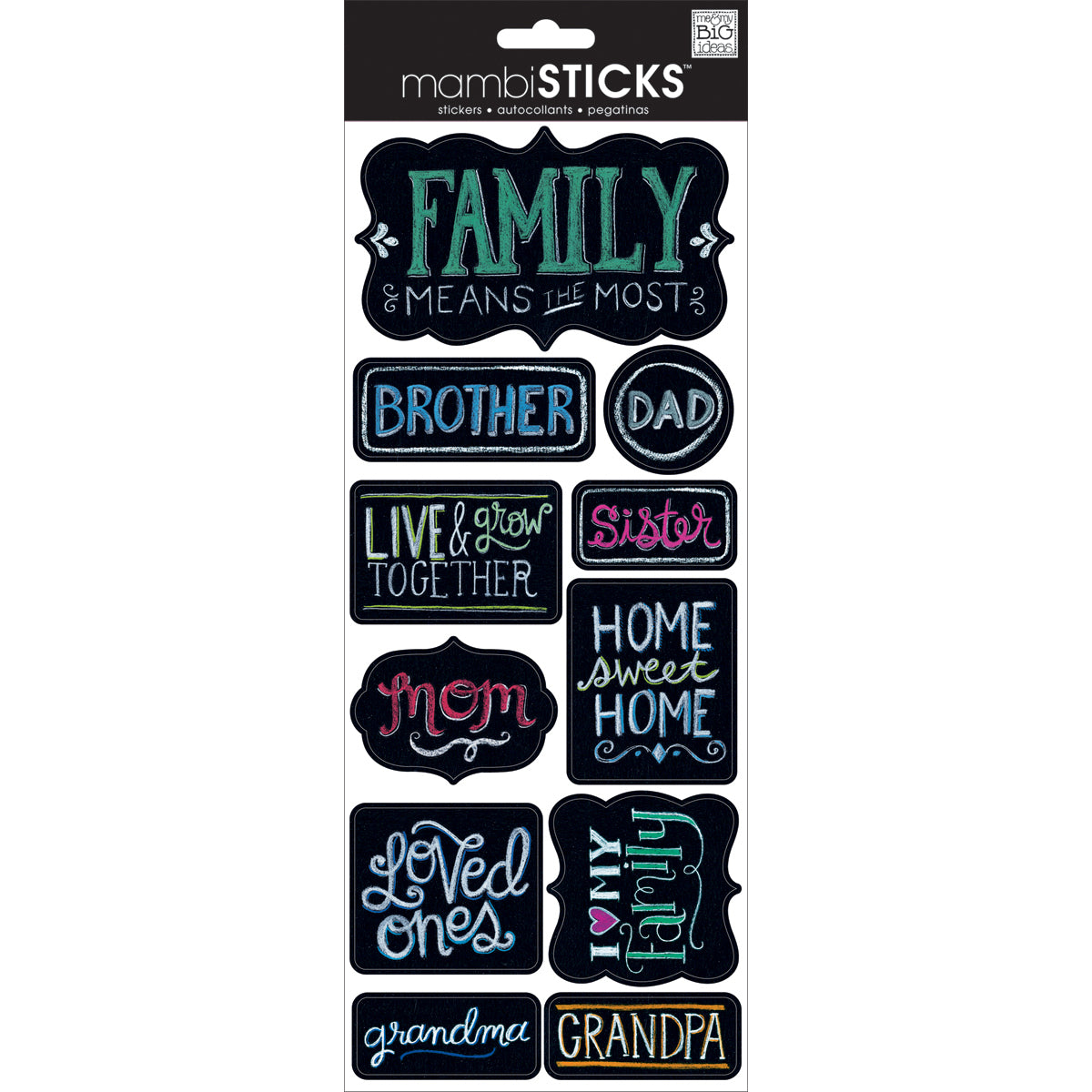 Me and My Big Ideas Chalk Family Sayings Stickers